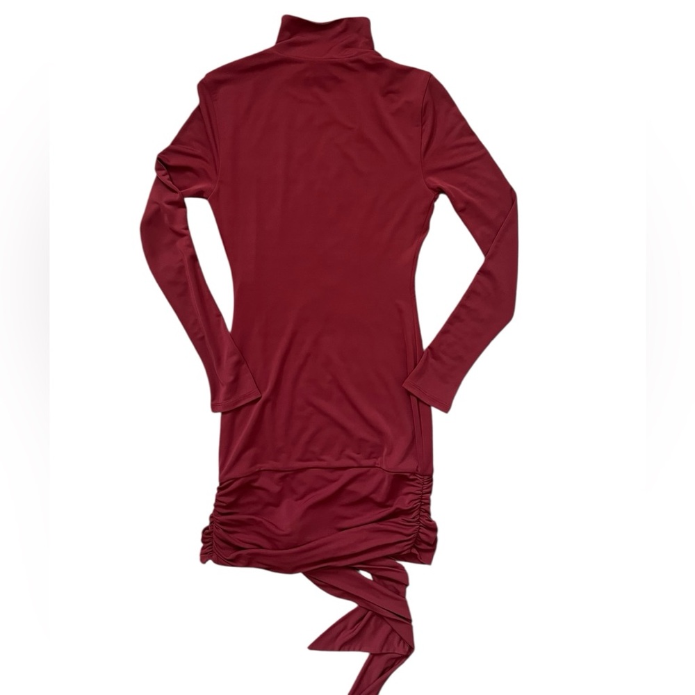Lovers and Friends red dress Hip Tie Turtleneck Dress in Deep Red - Picture 3 of 7